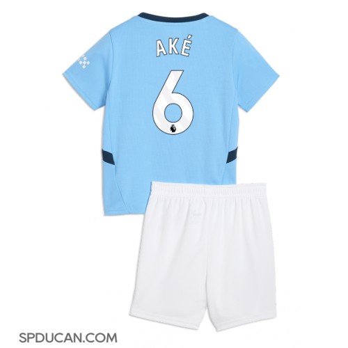 Dječji Nogometni Dres Manchester City Nathan Ake #6 Domaci 2024-25 Kratak Rukav (+ Kratke hlače)